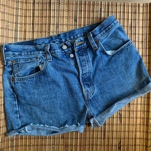Vintage Levis 501 Button Fly Rolled Cut Offs 34